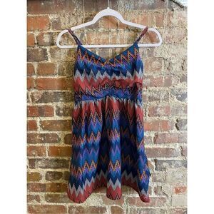 ROXY • Multi Color Cinched Waist Adjustable Spaghetti Strap Tank Top • Ladies Si